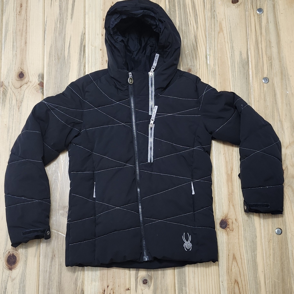Spyder Kids Black Winter Ski Snowboard Jacket Size 10